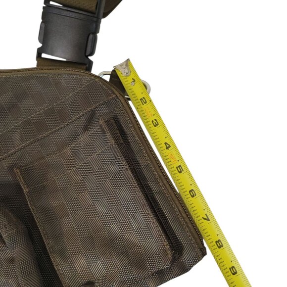 Sacs Of Life Metro Earth Sling Crossbody Bag Brown Checkered Adjustable Strap Zi - Picture 6 of 12